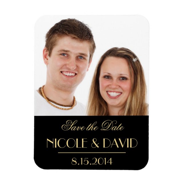 Magnet Flexible Décadent Déco élégant mariage noir enregistrer la  (Vertical)
