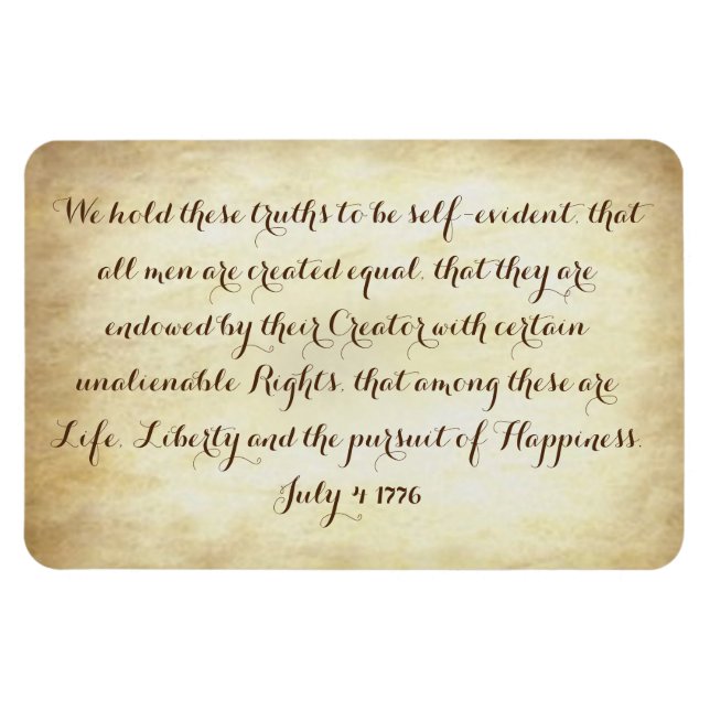 Magnet Flexible Déclaration d'indépendance des États-Unis de 1776 (Horizontal)