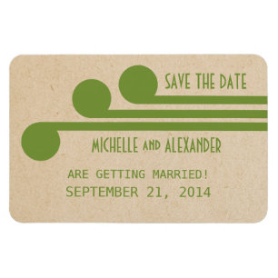 Magnet Flexible Déco Chic Enregistrer l'aimant de date, vert