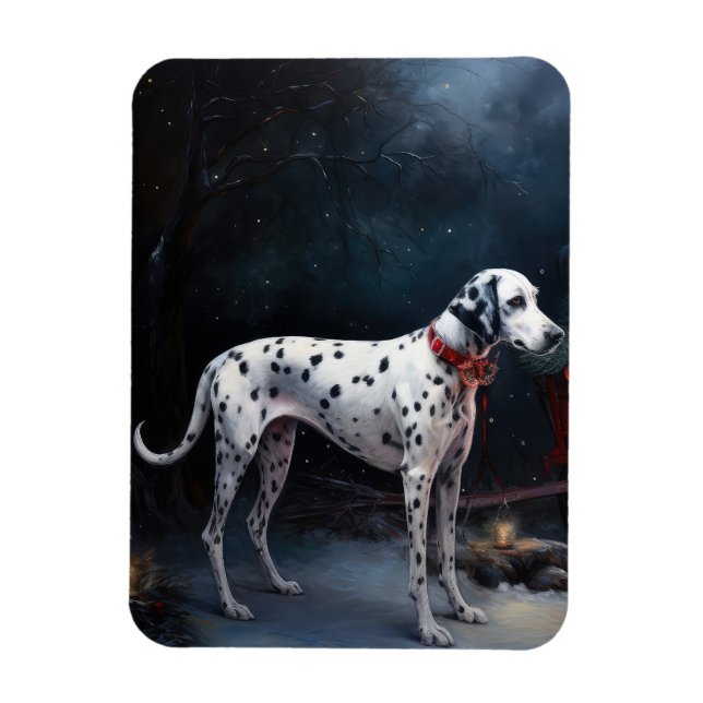 Magnet Flexible Décor de Noël Dalmatien Snowy (Vertical)