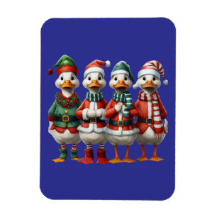 Magnet Flexible Décor Festif de Noël Famille Canard