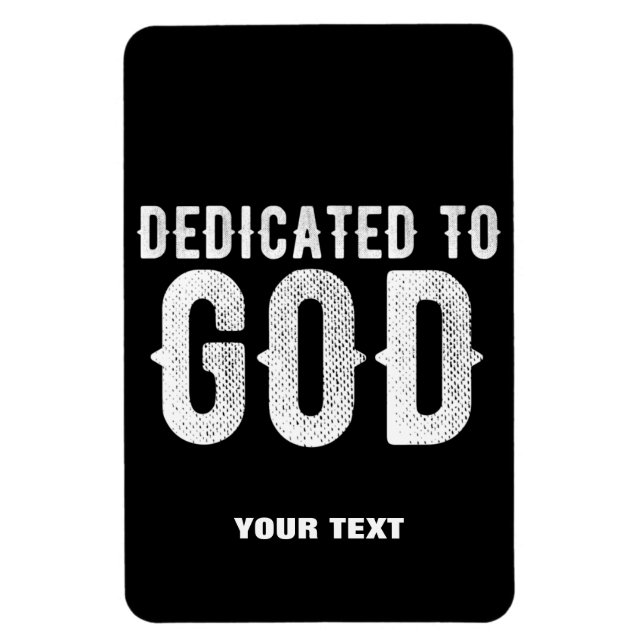MAGNET FLEXIBLE DÉDIÉ À DIEU COOL PERSONNALISABLE TEXTE BLANC (Vertical)