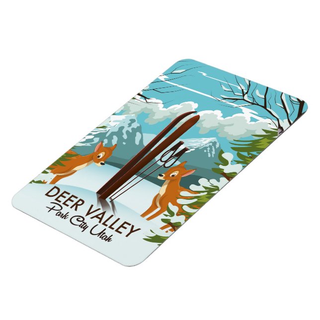 Magnet Flexible Deer Valley Park City Utah ski poster Voyage (Côté Gauche)