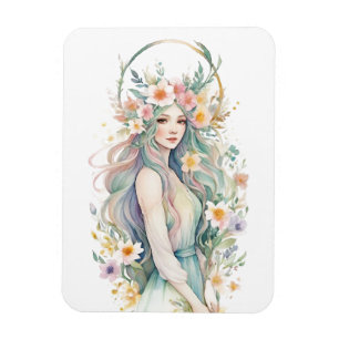 Magnet Flexible Déesse des fleurs Ostara Sabbat de l'équinoxe de p