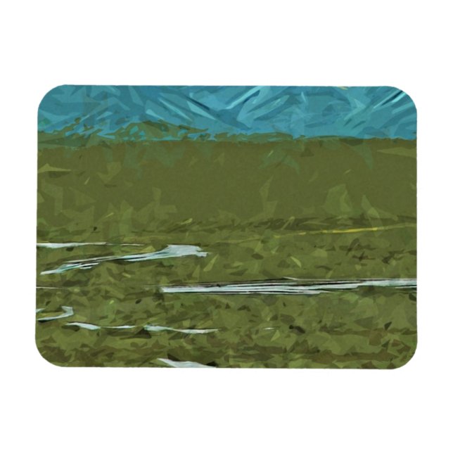 Magnet Flexible Denali Alaska Rivers Impressionnisme Abstrait (Horizontal)