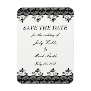Magnet Flexible Dentelle noire Enregistrer l'aimant de date