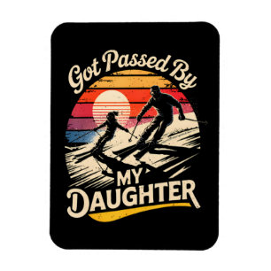 Magnet Flexible Dépassé par ma fille drôle de ski amateur de ski