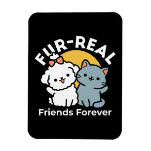 Magnet Flexible Des amis vrais pour toujours   Cute Cat & Chien Du