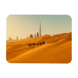 Magnet Flexible Deserts   Dubai's Skyline View with Camels