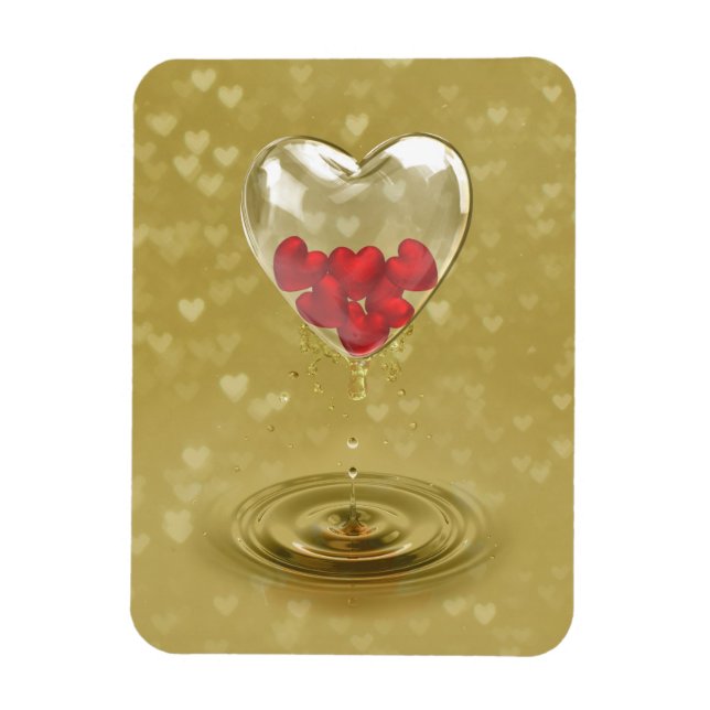 Magnet Flexible Design de coeur en verre romantique (Vertical)