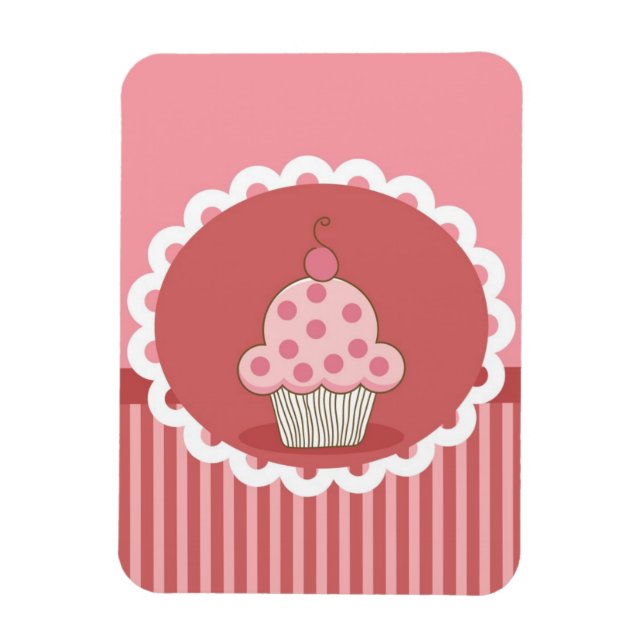 Magnet Flexible Design de cupcake rose (Vertical)