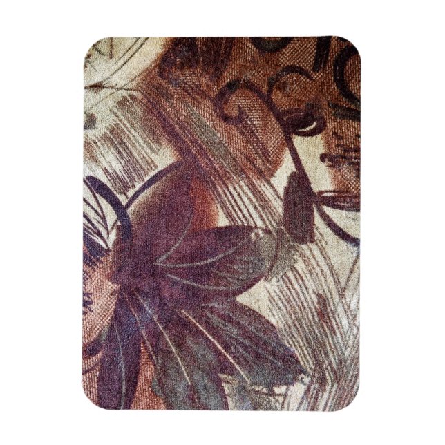 Magnet Flexible Design floral abstrait marron 1 (Vertical)