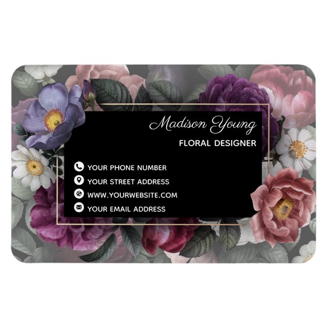 Magnet Flexible Design floral élégant personnalisé (Horizontal)