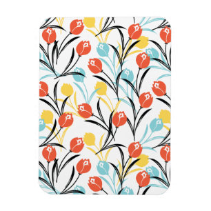 Magnet Flexible Design floral Motif de Tulipe en blanc