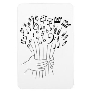 Magnet Flexible Design graphique : fleurs de notes musicales -