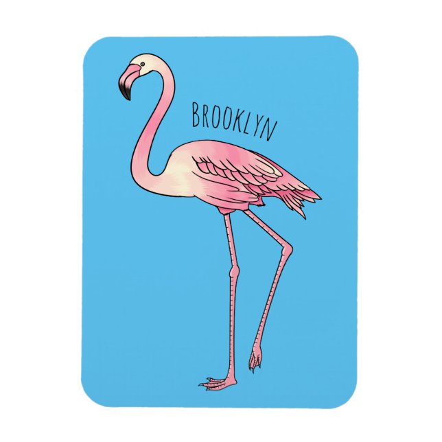 Magnet Flexible dessin animé d'oiseau Flamant rose (Vertical)