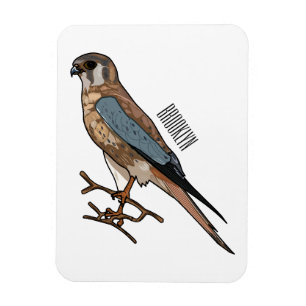 Magnet Flexible dessin animé d'oiseau-kestrel américain