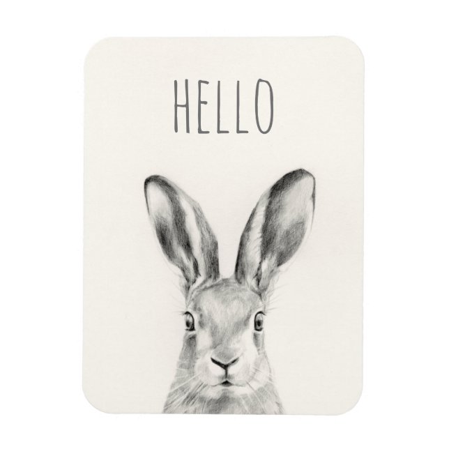 Magnet Flexible Dessin au crayon de lapin (Vertical)