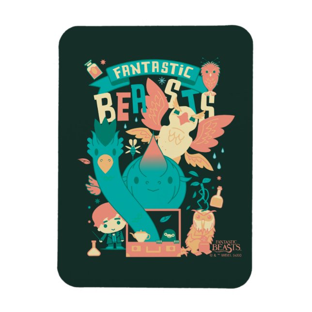 Magnet Flexible Dessin Bêtes Fantastiques Avec Newt Scamander (Vertical)