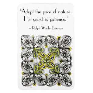 Magnet Flexible Dessin de fleurs et d'abeilles avec citation sur l