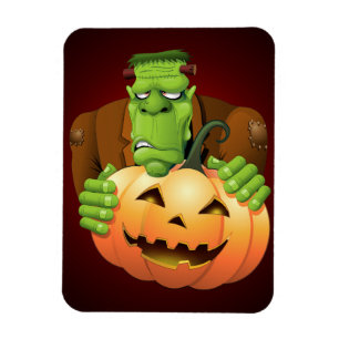 Magnet Flexible Dessin de Frankenstein Monster avec Citrouille
