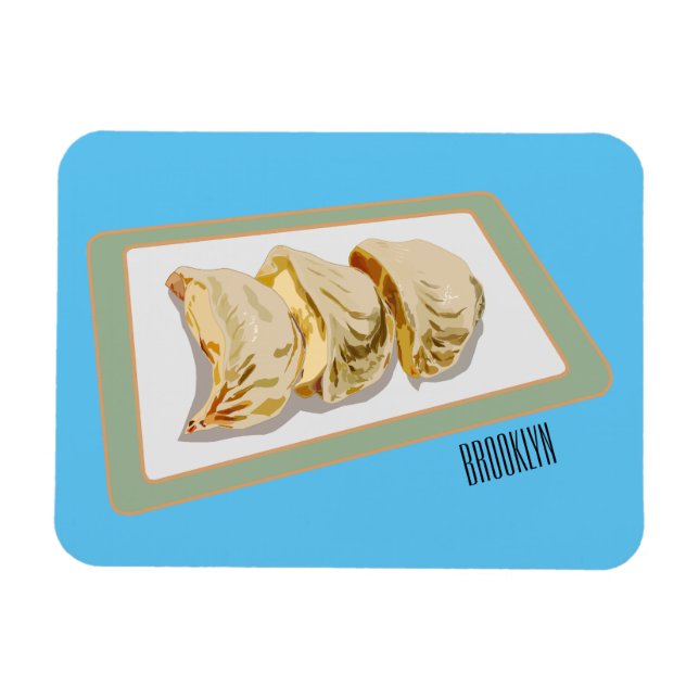 Magnet Flexible Dessin de Jiaozi / Chinese dumplings (Horizontal)