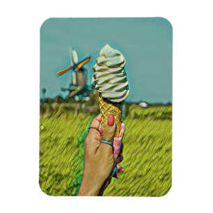Magnet Flexible dessin vintage de crème glacée
