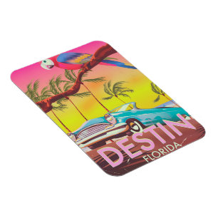 Magnet Flexible Destin Florida USA affiche de voyage vintage.