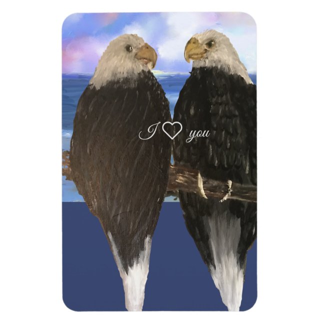 Magnet Flexible Deux aigle et Modèle de texte personnalisé (Vertical)