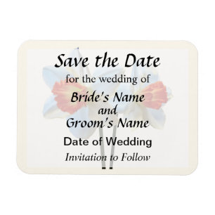 Magnet Flexible Deux jonquilles blanches et orange Save the Date