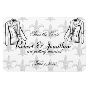 Magnet Flexible Deux mariage gay de Tuxedo Groom Enregistrer la da