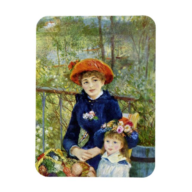 Magnet Flexible Deux Soeurs (En Terrasse) De Pierre Renoir (Vertical)