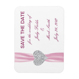 Magnet Flexible Diamond Coeur rose Mariage Enregistrer La Date Mag