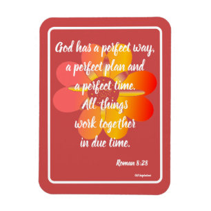 Magnet Flexible Dieu a une manière parfaite Roman 8:28 Card
