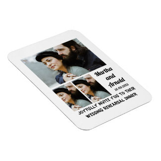 Magnet Flexible Dîner de répétition mariage personnalisé 3 Collage