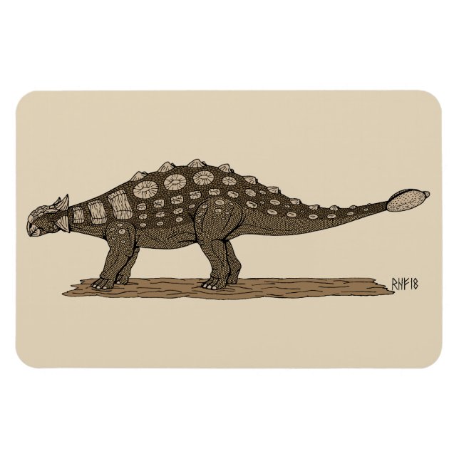 Magnet Flexible Dinosaure crétacé Ankylosaurus (Horizontal)