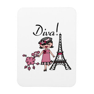 Magnet Flexible Diva de cheveux noirs