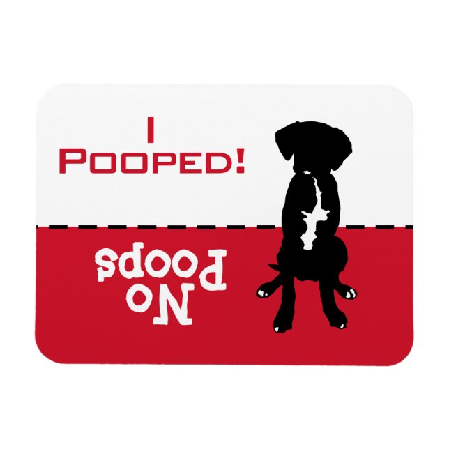 Magnet Flexible Dog Doit Aller Potty Poop Magnet, Grand Laboratoir (Horizontal)