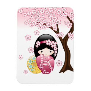 Magnet Flexible Doll de Kokeshi - Cute Japonaise Geisha Girl