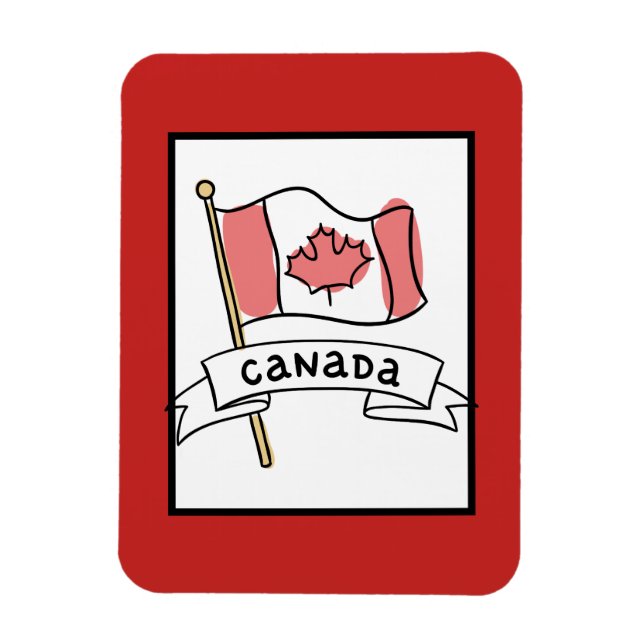 Magnet Flexible Doodle drapeau du Canada (Vertical)