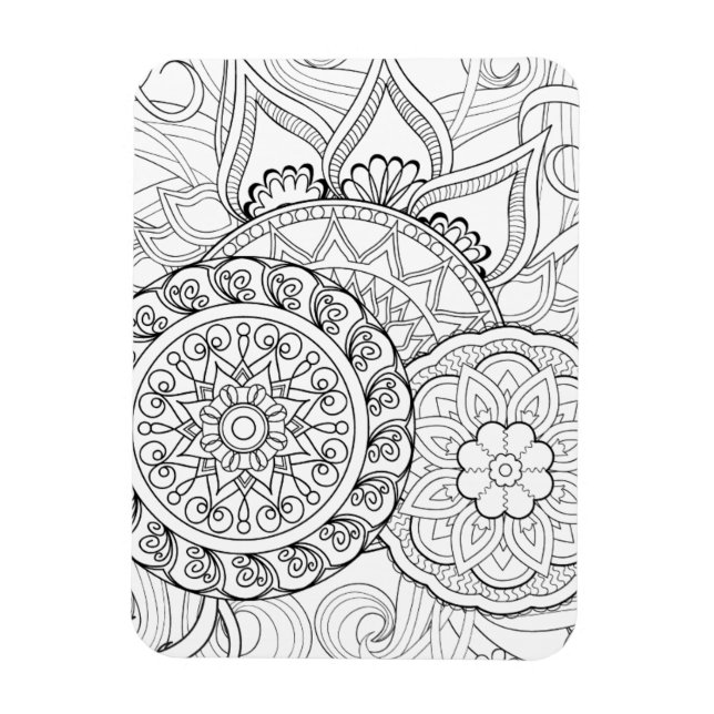 Magnet Flexible Doodle Flowers Et Mandalas (Vertical)