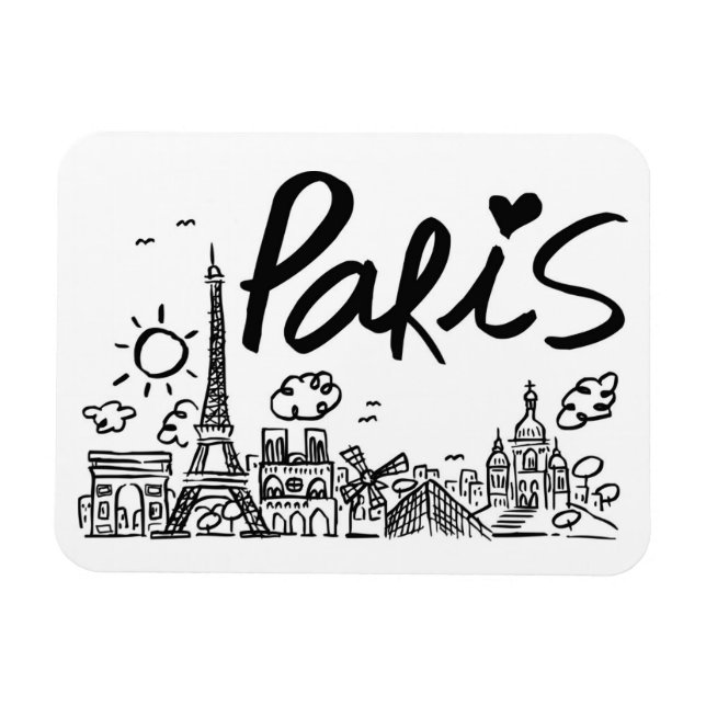 Magnet Flexible Doodle Paris City (Horizontal)