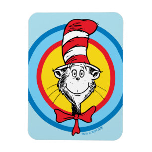 Magnet Flexible Dr. Seuss   Graphisme de tête de Chat dans le Chap
