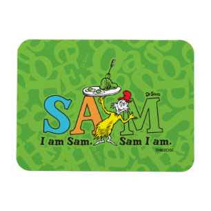 Magnet Flexible Dr. Seuss   Je suis Sam. Sam je suis.