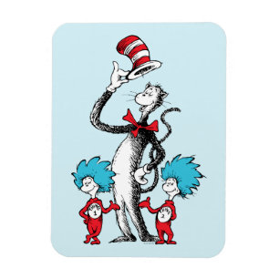Magnet Flexible Dr. Seuss Le Chat dans le Chapeau, Chose Un et C
