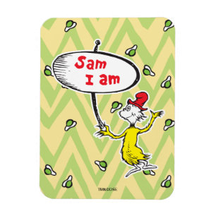 Magnet Flexible Dr. Seuss   Sam-I-Am tenant une pancarte