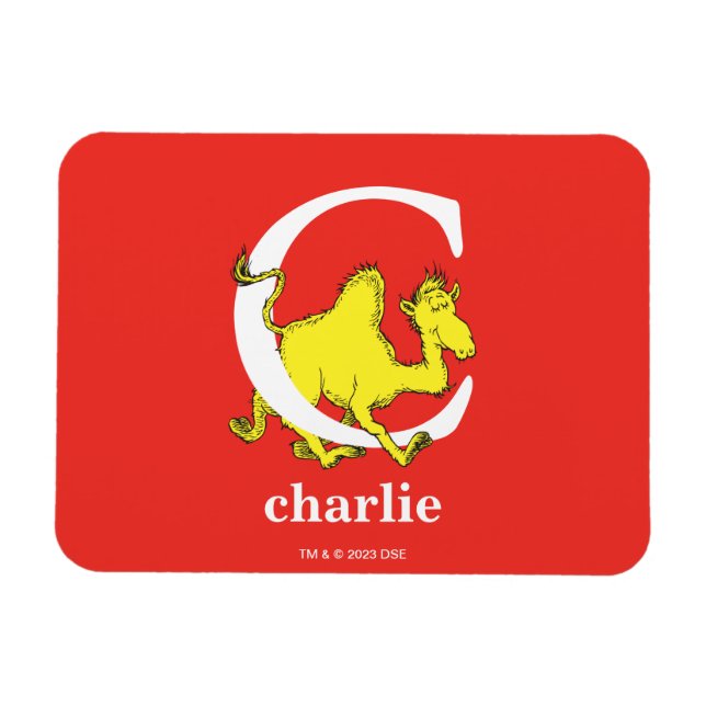 Magnet Flexible Dr Seuss's ABC : Letter C - White | Add Your Name (Horizontal)