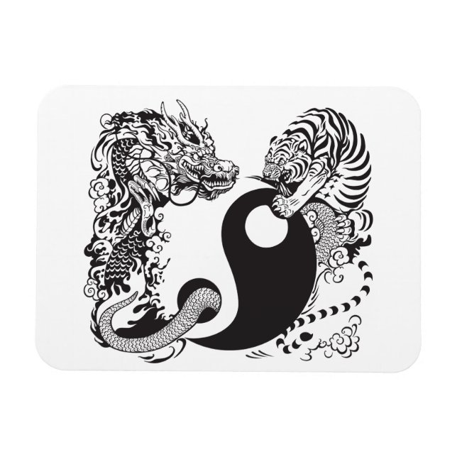 Magnet Flexible dragon and tiger yin yang (Horizontal)