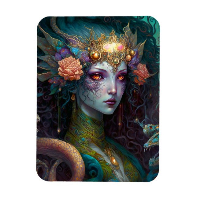 Magnet Flexible Dragon Goddess Queen Imaginaire Art (Vertical)
