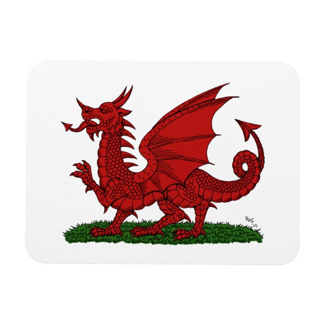 Magnet Flexible Dragon rouge du Pays de Galles (Horizontal)